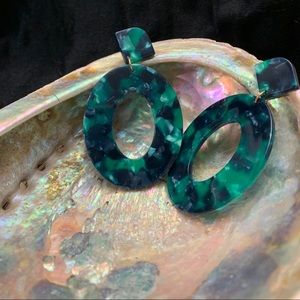MODERN GLAM green and navy earrings